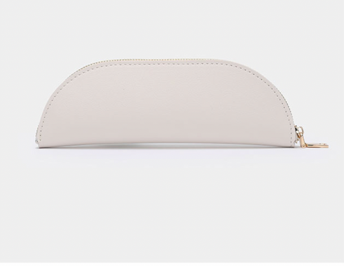 BEIGE CRESCENT - Personalised Leather Pencil Case