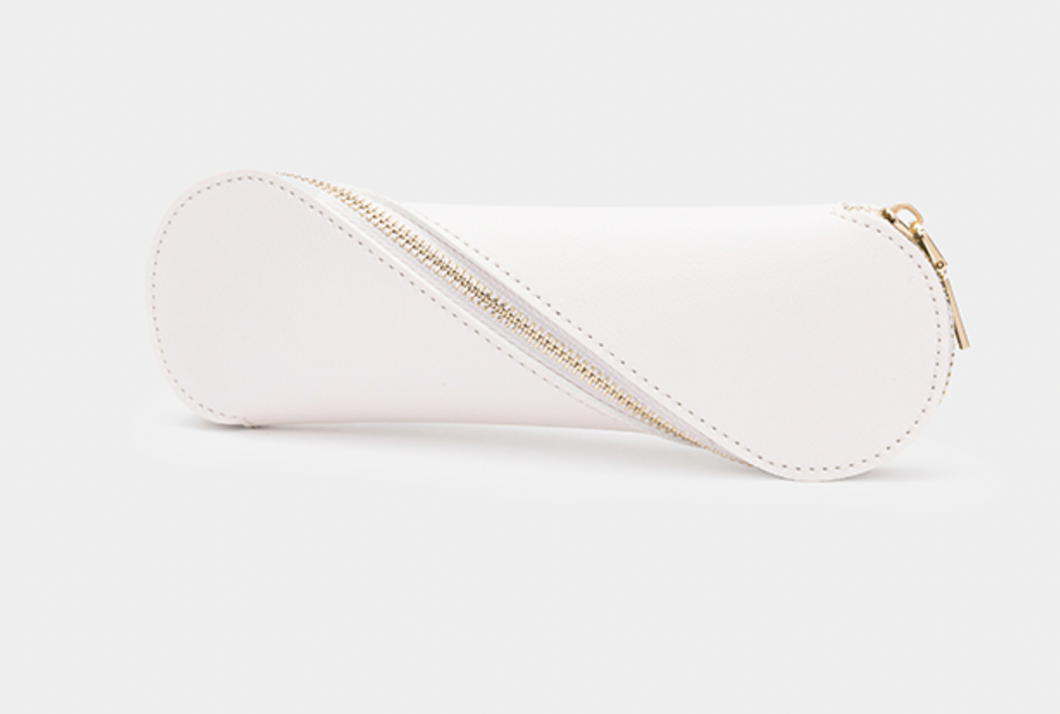 BEIGE PRETZEL - Leather Pencil Case (NAME)