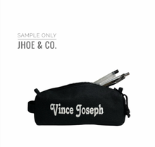 Load image into Gallery viewer, Canvas Black Pencil Case Quality Cotton
