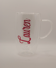 Load image into Gallery viewer, Personalised Double Wall Insulated Glasses Espresso Mugs 450ml
