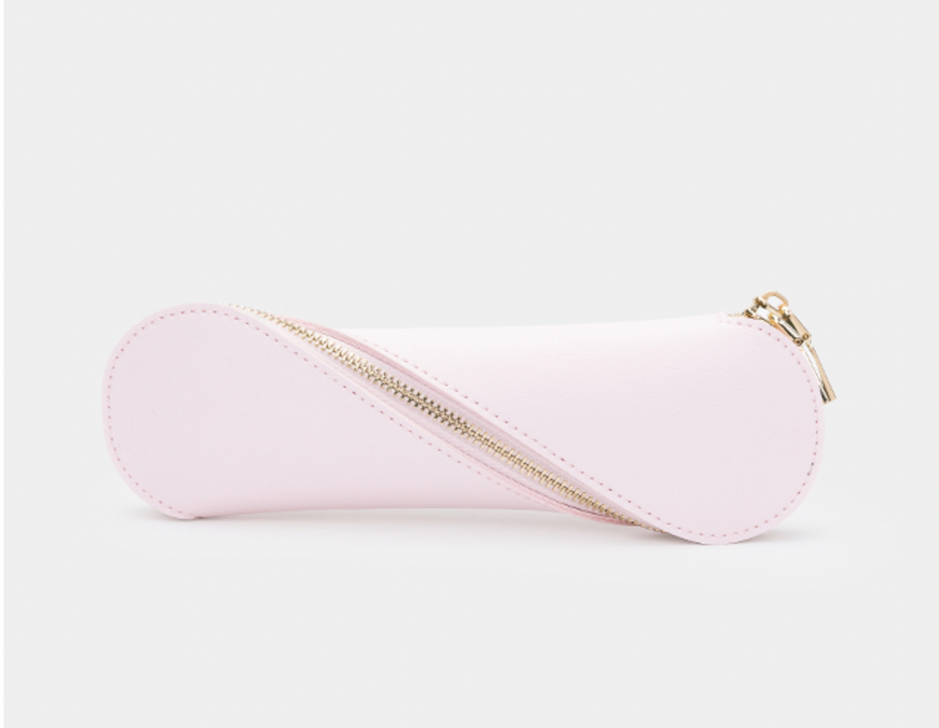 GOUACHE PINK PRETZEL - Leather Pencil Case ( INITIALS ONLY )