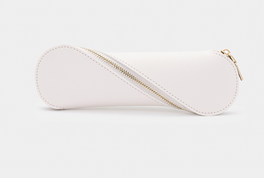 BEIGE PRETZEL - Leather Pencil Case ( INITIALS ONLY )