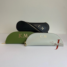 Load image into Gallery viewer, KHAKI PRETZEL - Leather Pencil Case ( INITIALS ONLY )
