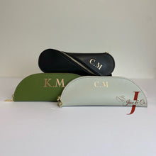 Load image into Gallery viewer, BEIGE CRESCENT - Leather Pencil Case (INITIALS ONLY)
