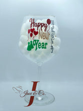 Load image into Gallery viewer, Red Wine “Seasonal Greetings” Glass
