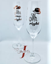 Load image into Gallery viewer, Champagne “MR &amp; MRS” Glass
