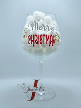 Load image into Gallery viewer, Red Wine “Seasonal Greetings” Glass
